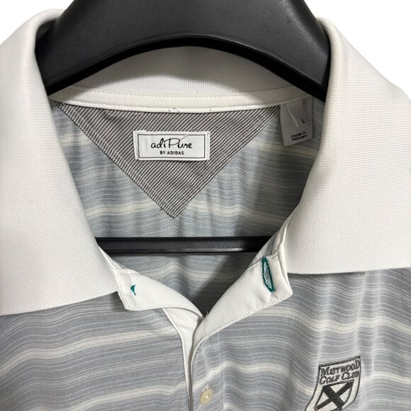 Adidas Adipure Golf Shirt Mens Mistwood Golf Club Logo Size Large - Picture 3 of 6